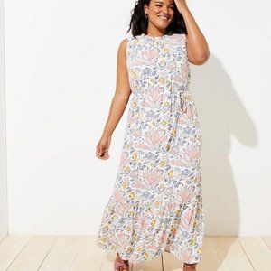 Loft Blossom Ruffle Floral Maxi Dress NWT